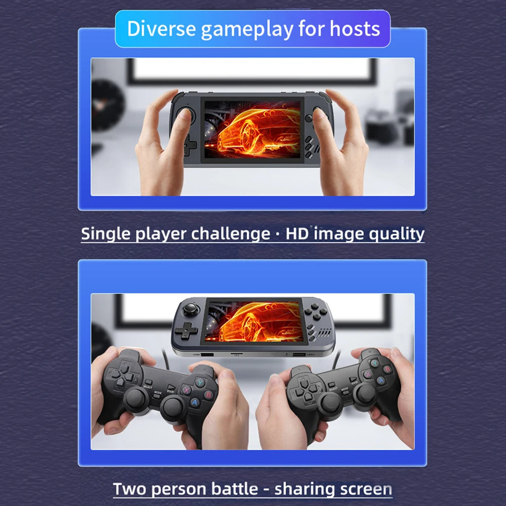 POWKIDDY X39 Pro Handheld Game Console with 4000+ Games 4.5-Inch Screen Portable Rechargeable Handheld Game Machine